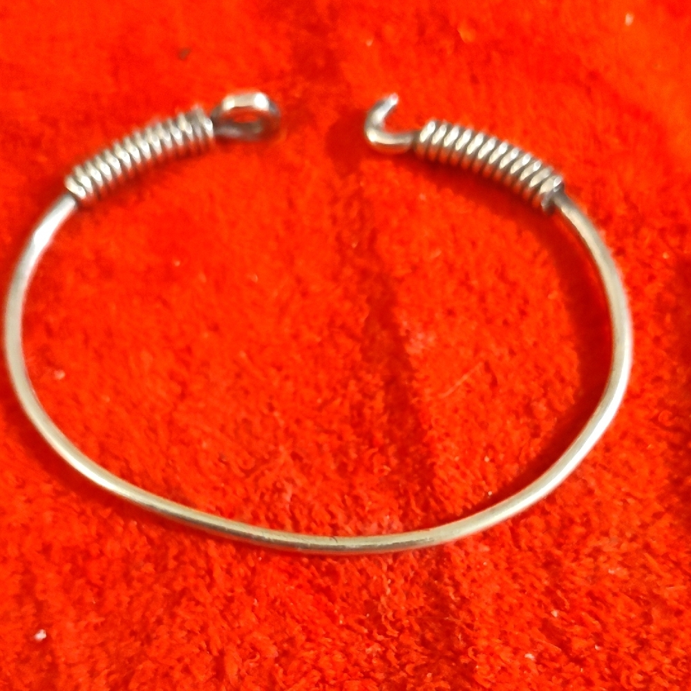 Africa Silver Spiral Bracelet Hook  Closure  Coiled Ends Style Wrist Vintage